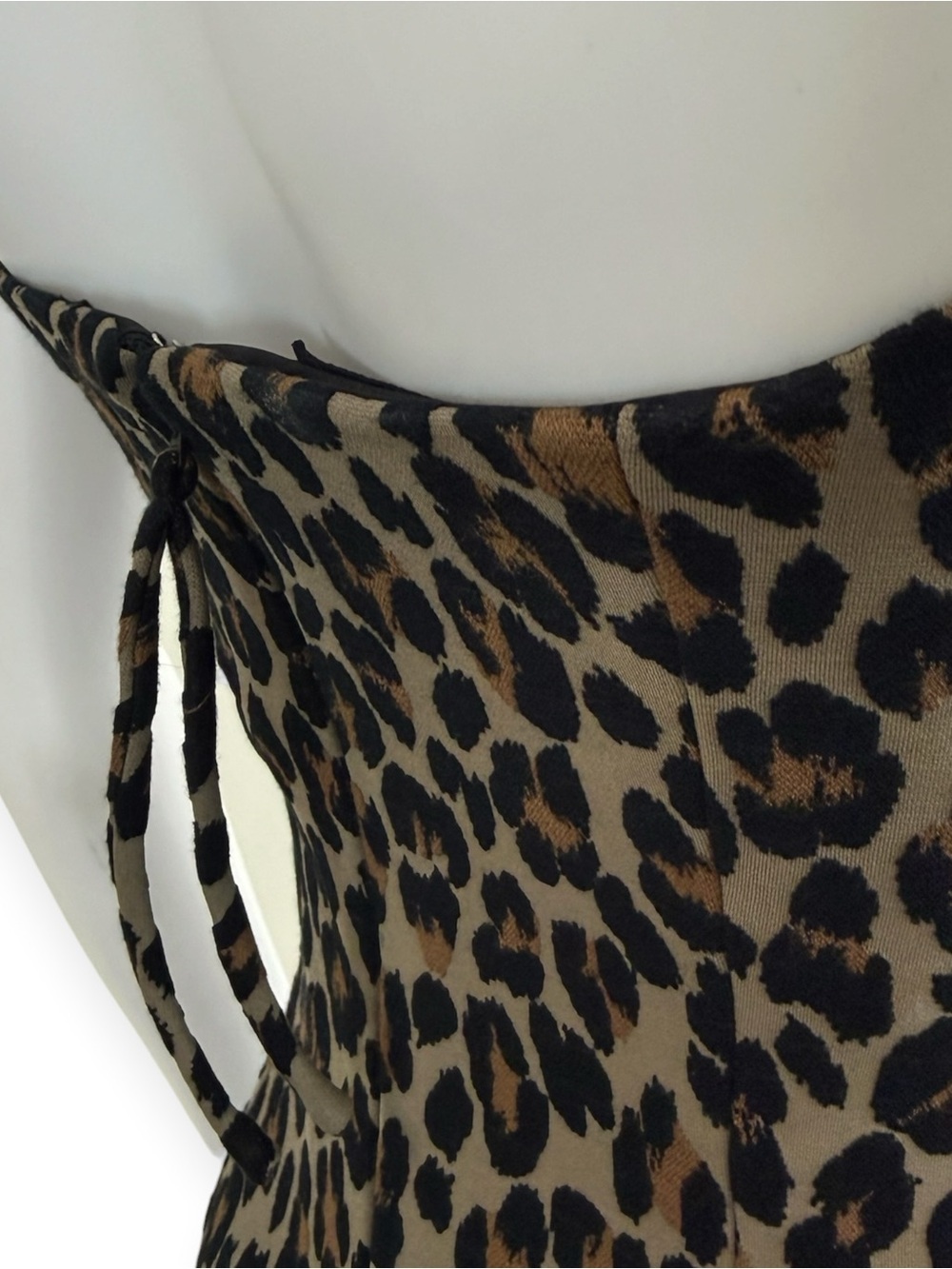 SPANX NWT Brown Leopard Print Strapless Robe Midi Bustier Dress Size XS P0977 - Picture 5 of 11